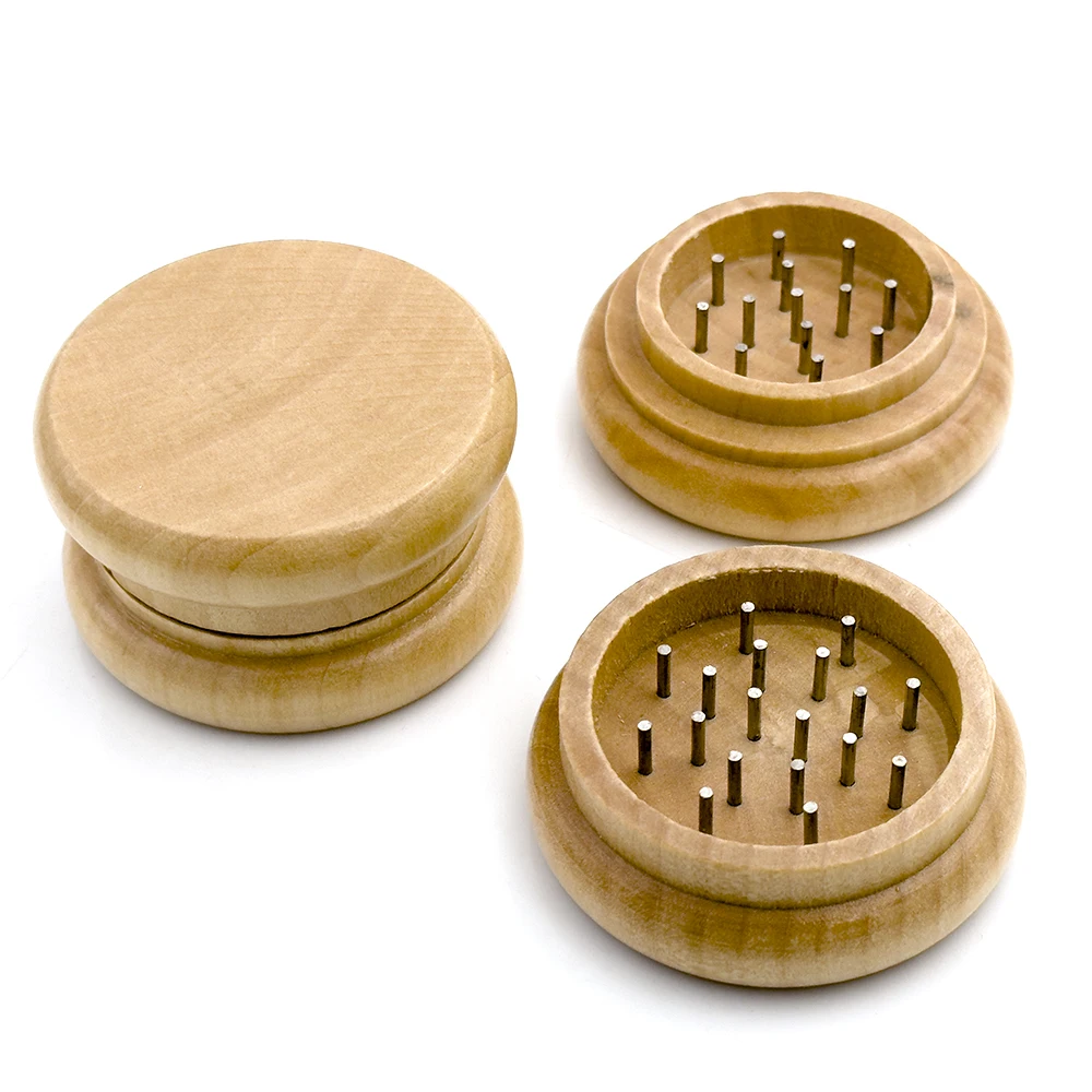 Woodworking Veneer Cutter - Wooden Tobacco Grinder 55mm Round Herb