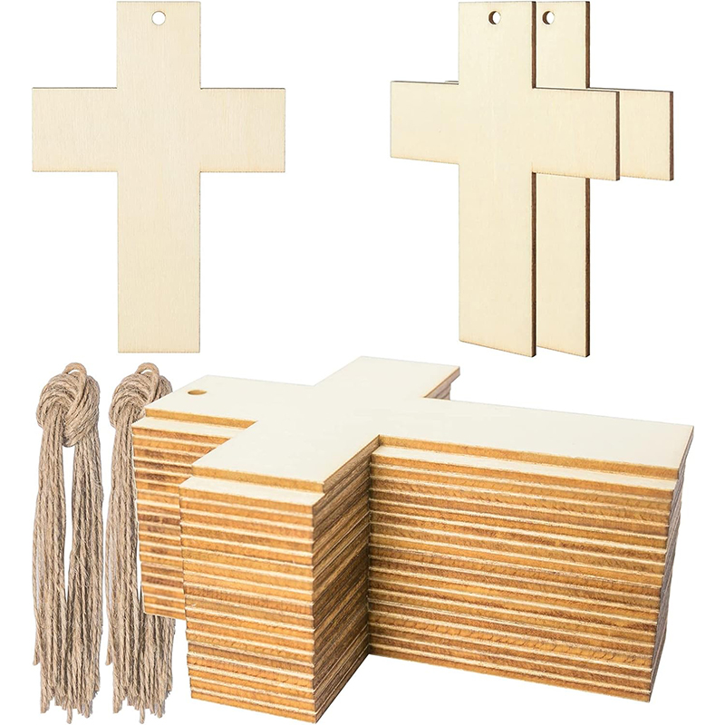 Woodworking Hobbies - 20 Pieces Unfinished Wooden Cross Shape