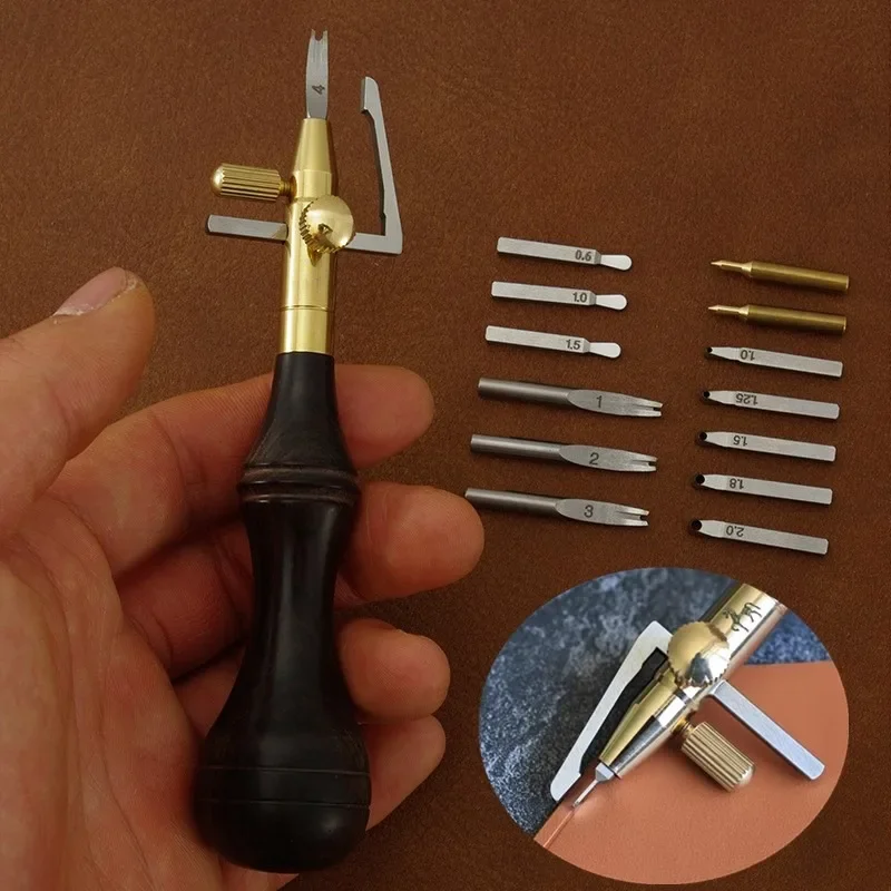Woodworking Veneer Cutter - Adjustable Multi-function Cutter Head Leather Marking/grooving