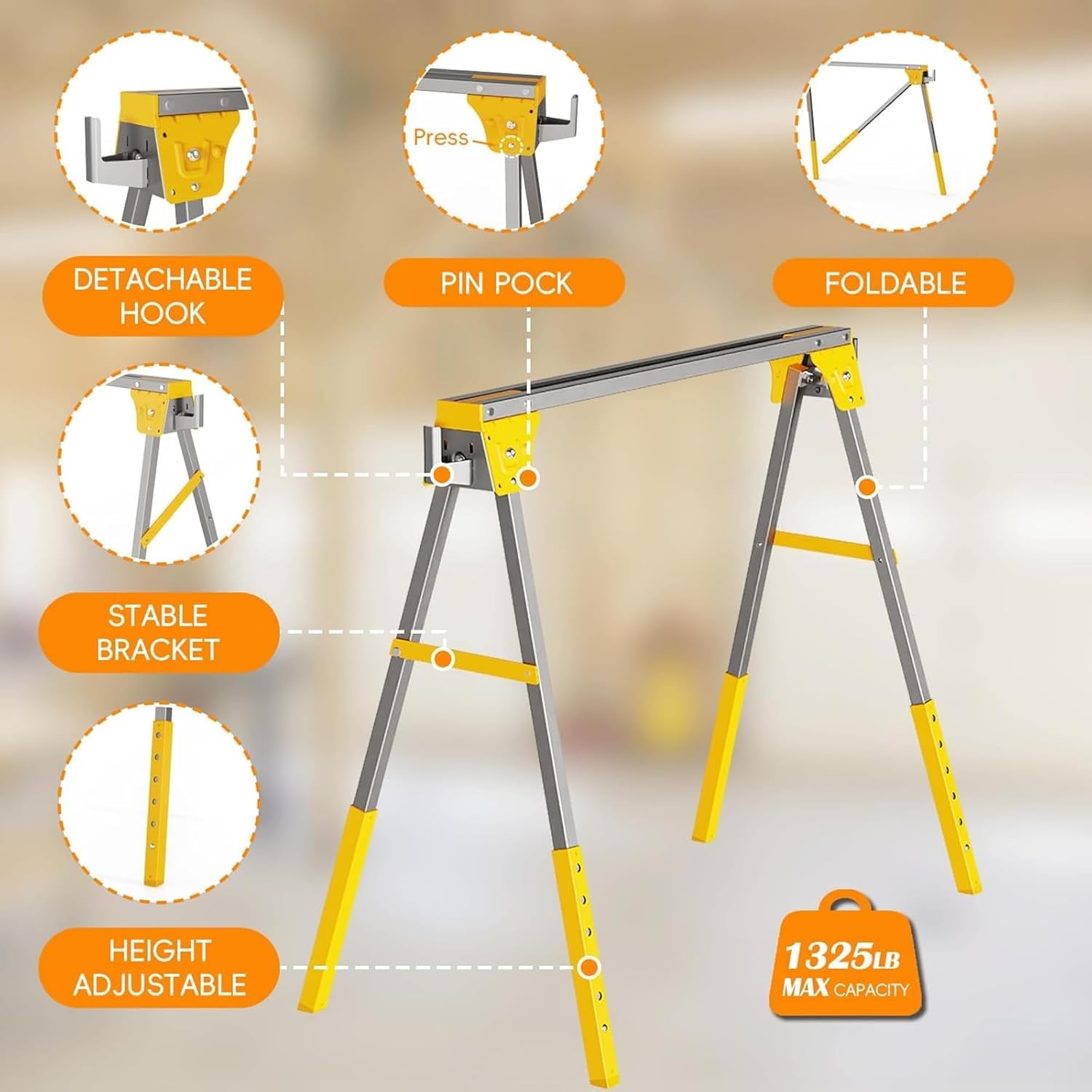Adjustable Height Sawhorse Two - Woodworking Bench ulasan dan harga