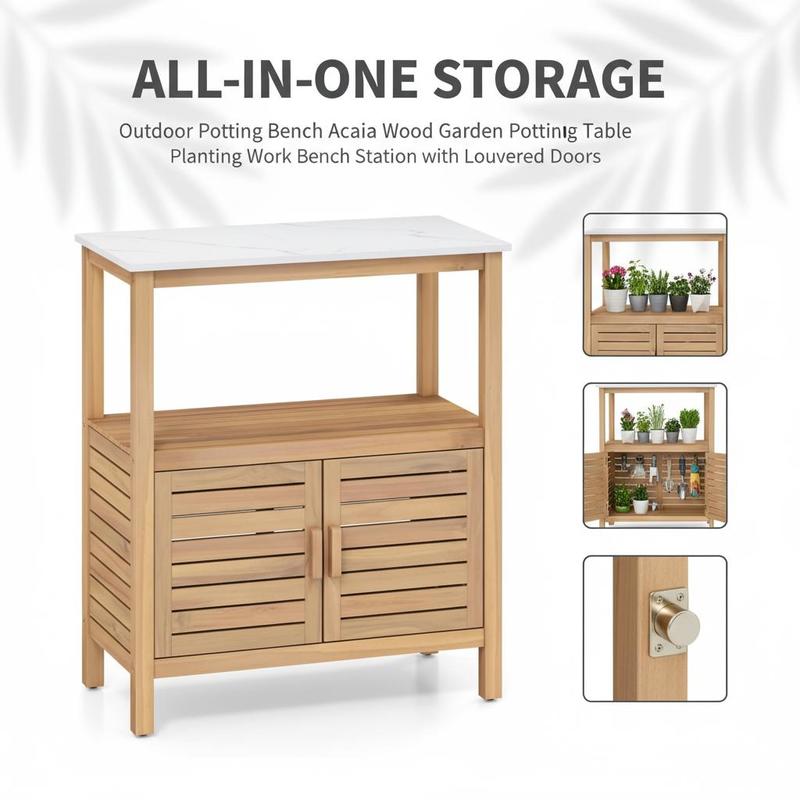 Outdoor Potting Bench Acacia W - Woodworking Bench ulasan dan harga