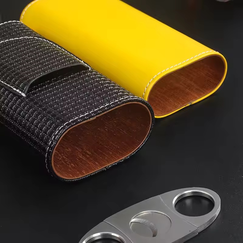 Portable Leather Cigar Humidor - Woodworking Veneer Cutter ulasan dan harga