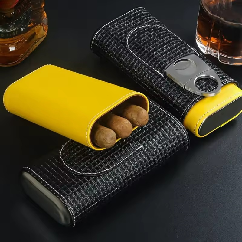 Portable Leather Cigar Humidor - Woodworking Veneer Cutter ulasan dan harga