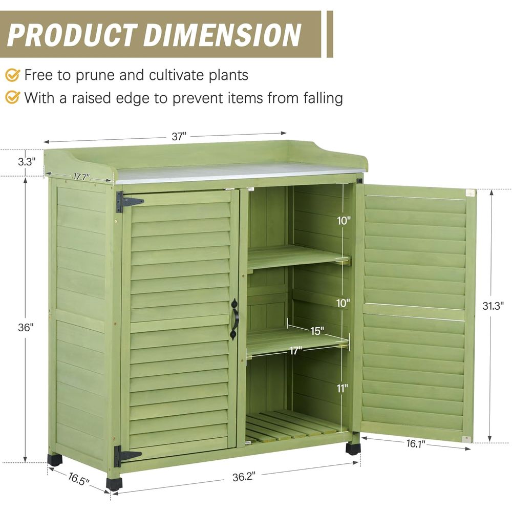 Outdoor Potting Bench with Met - Woodworking Bench ulasan dan harga