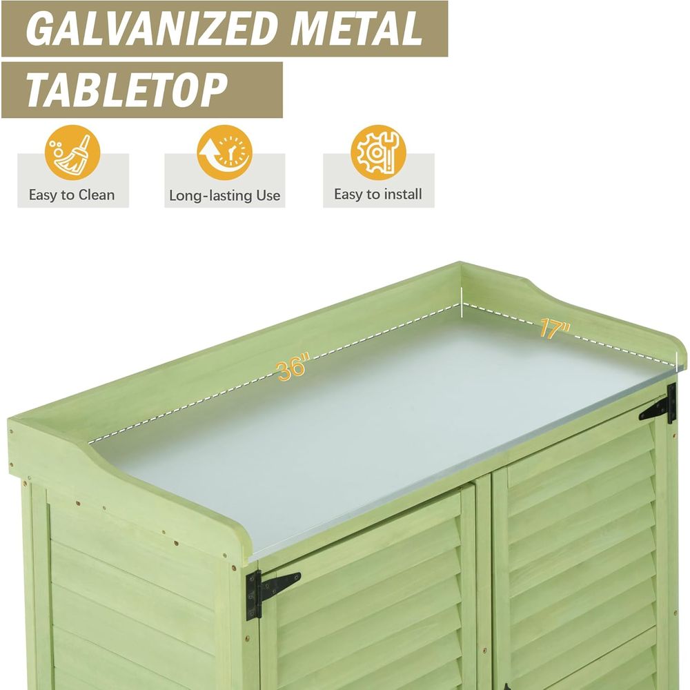 Outdoor Potting Bench with Met - Woodworking Bench ulasan dan harga