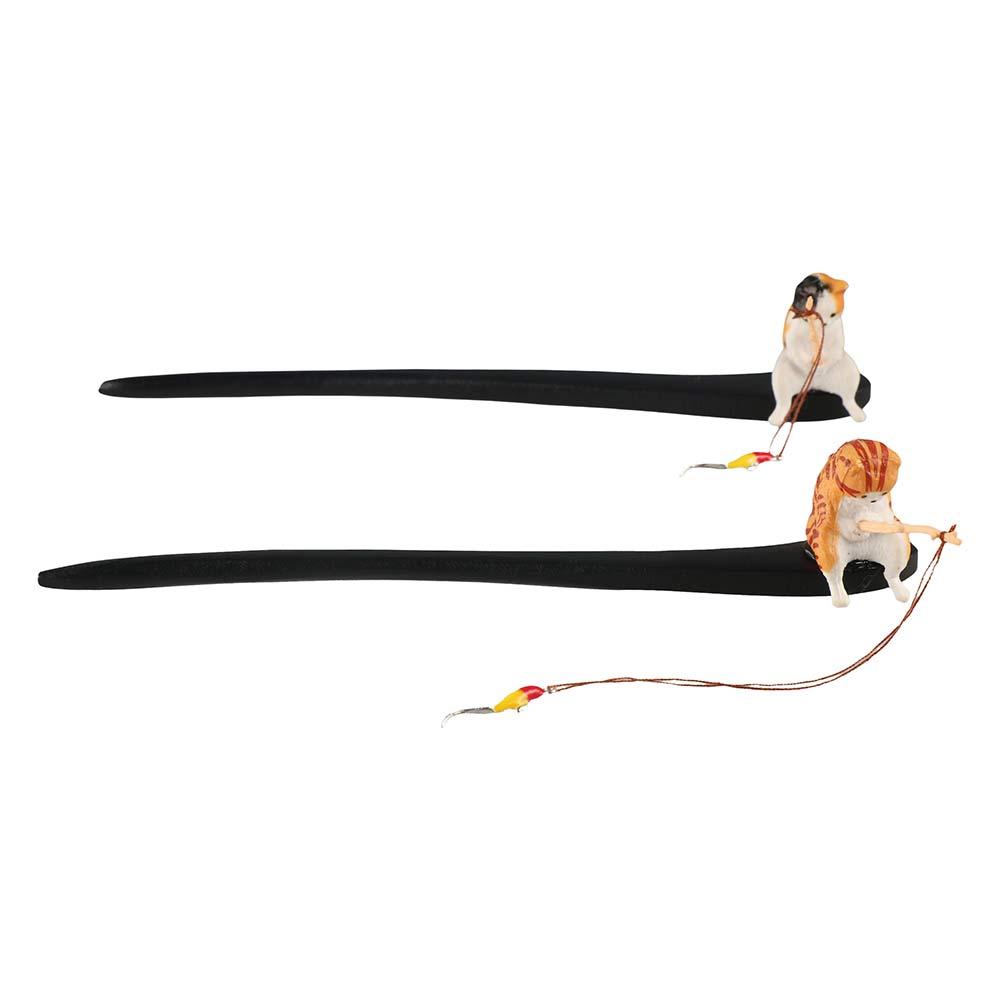 Cute Cat Fishing Wooden Hair S - Woodworking For Kids ulasan dan harga