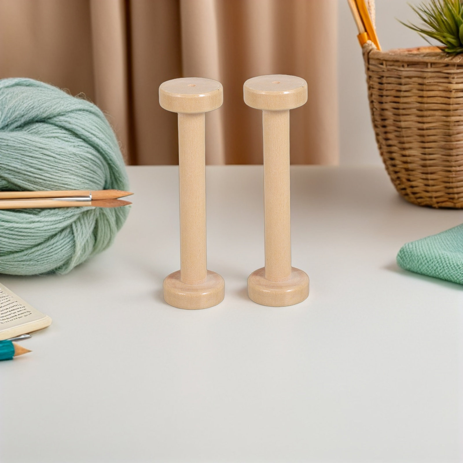 5Pcs Wooden Spools Natural Vin - Woodworking Hobbies ulasan dan harga