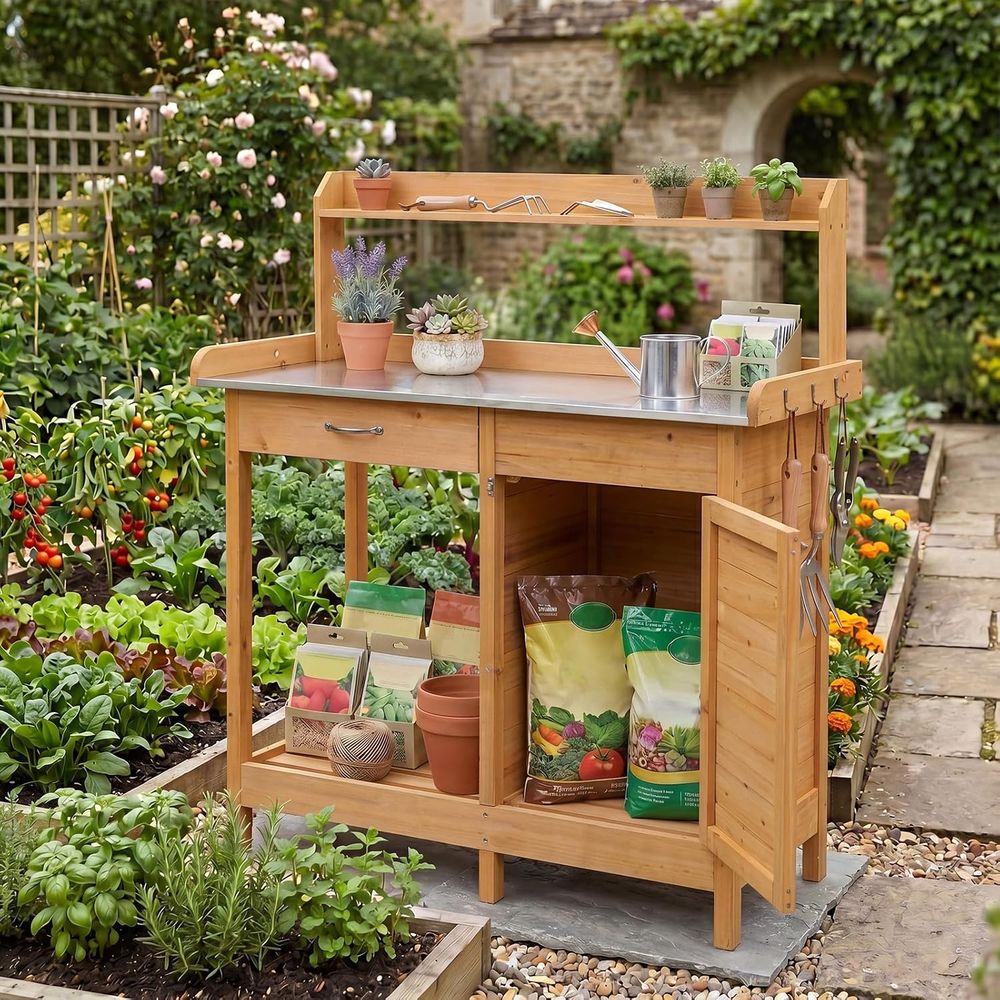 Outdoor Potting Bench Table Wo - Woodworking Bench ulasan dan harga