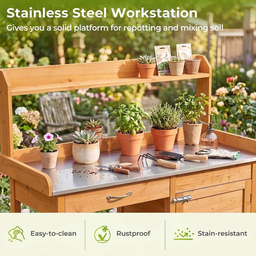 Outdoor Potting Bench Table Wo - Woodworking Bench ulasan dan harga