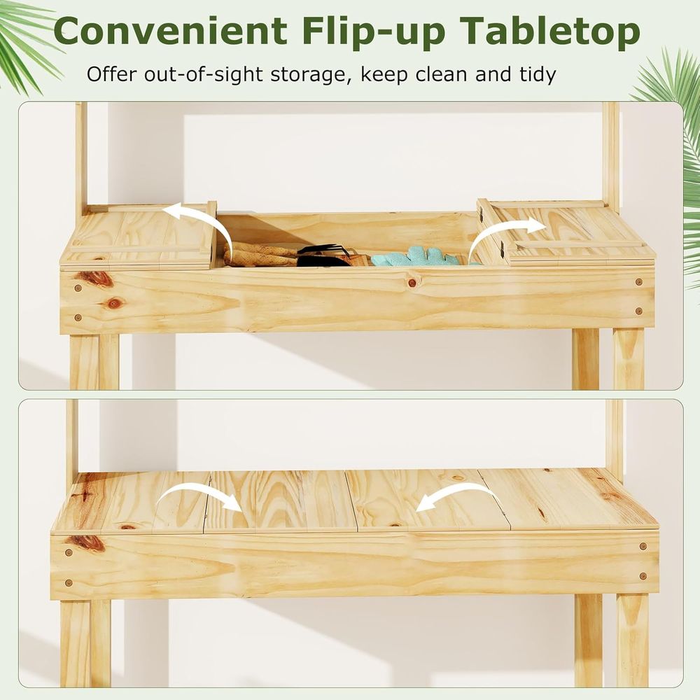 Potting Bench Table, 60” Wood  - Woodworking Bench ulasan dan harga