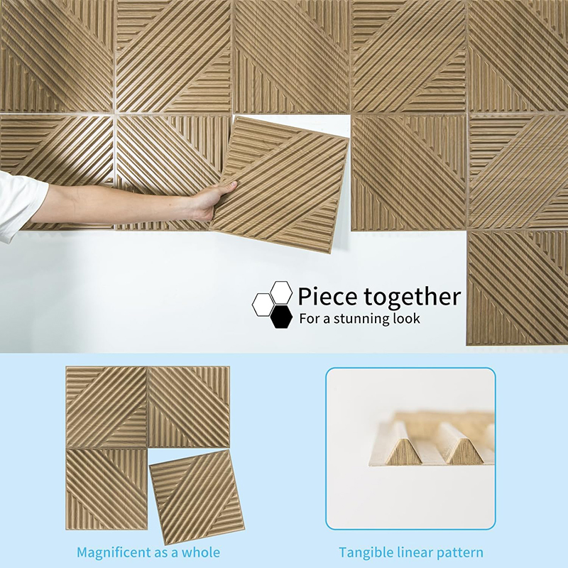 12 Pcs  3D Wall Panel 30x30cm  - Woodworking Zone ulasan dan harga